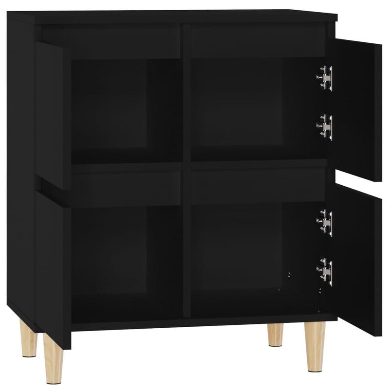 vidaXL fekete szerelt fa tálalószekrény 60 x 35 x70 cm