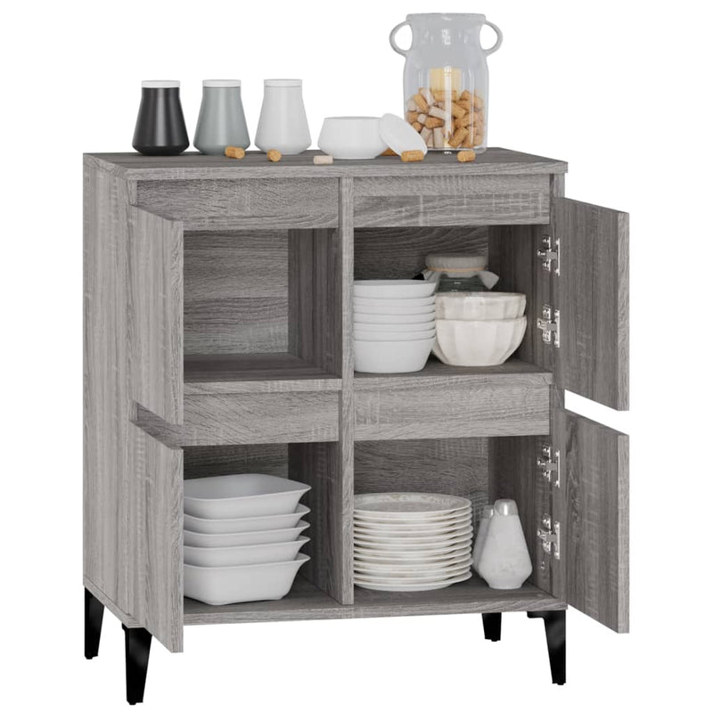 vidaXL szürke sonoma színű szerelt fa tálalószekrény 60 x 35 x 70 cm