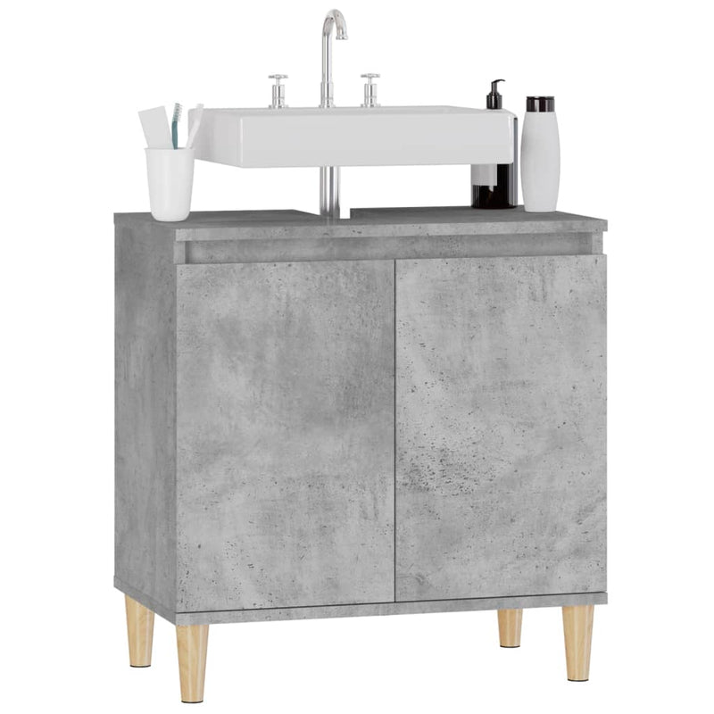 vidaXL betonszürke szerelt fa mosdószekrény 58x33x60 cm
