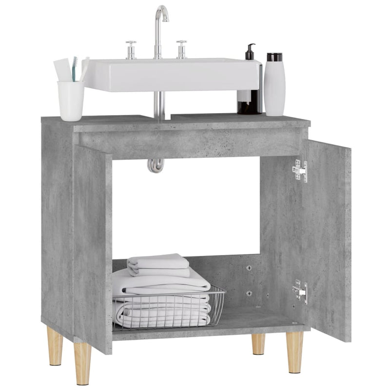 vidaXL betonszürke szerelt fa mosdószekrény 58x33x60 cm