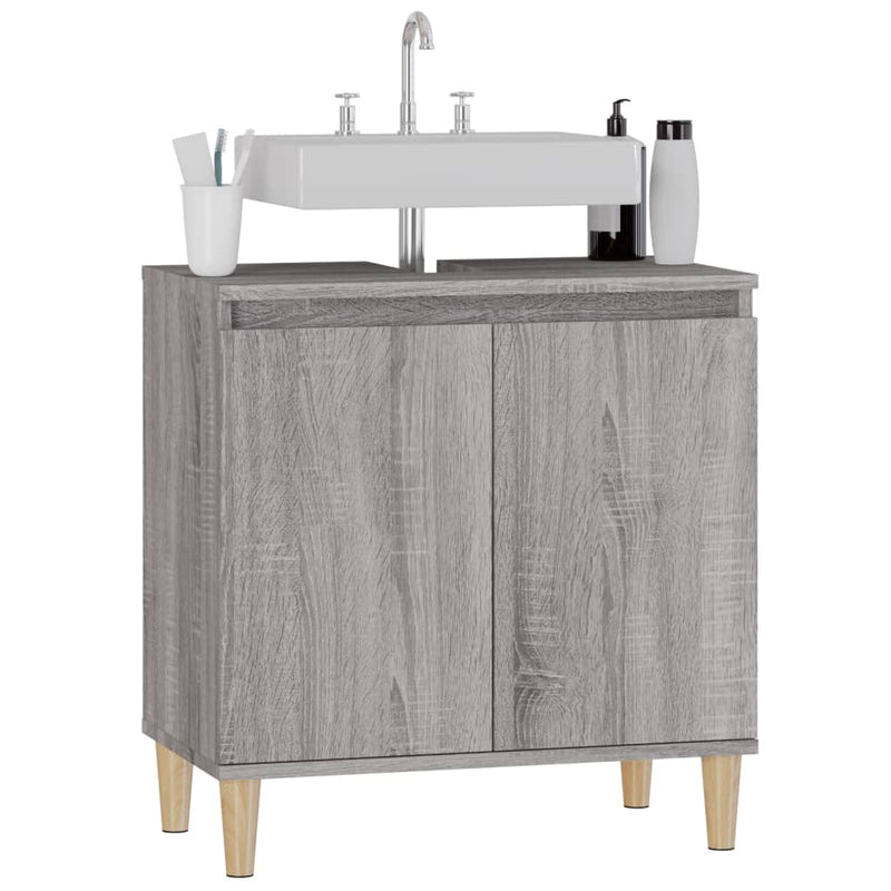 vidaXL szürke sonoma színű szerelt fa mosdószekrény 58x33x60 cm