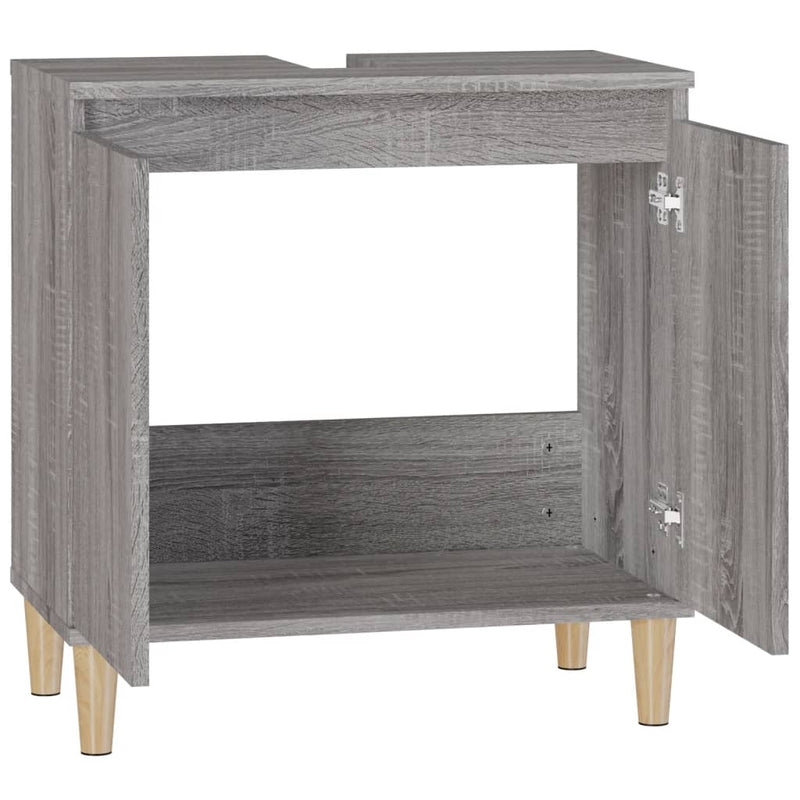 vidaXL szürke sonoma színű szerelt fa mosdószekrény 58x33x60 cm