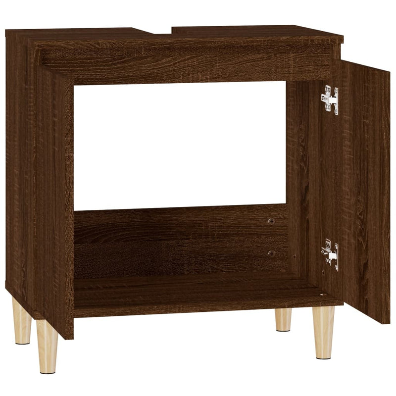 vidaXL barna tölgyszínű szerelt fa mosdószekrény 58x33x60 cm