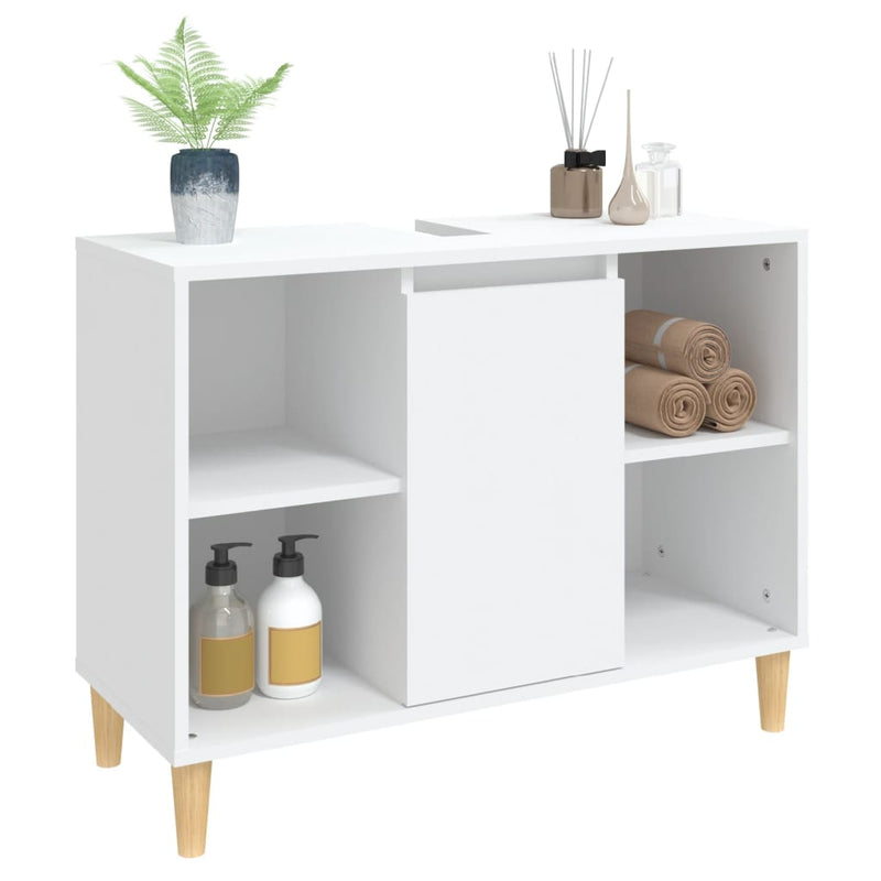 vidaXL fehér szerelt fa mosdószekrény 80 x 33 x 60 cm
