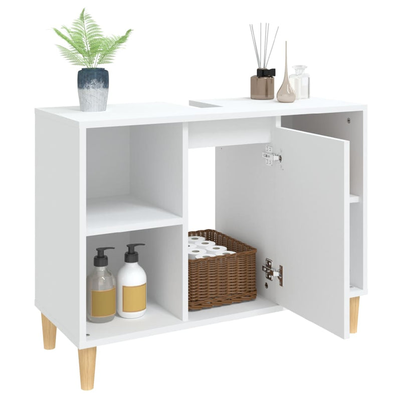 vidaXL fehér szerelt fa mosdószekrény 80 x 33 x 60 cm
