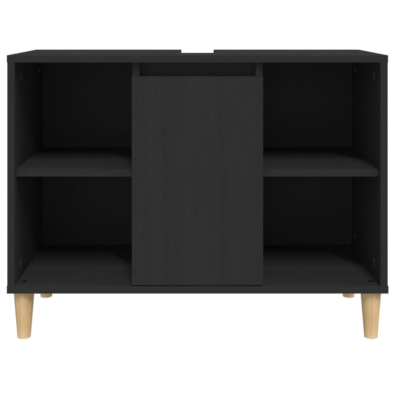 vidaXL fekete szerelt fa mosdószekrény 80 x 33 x 60 cm