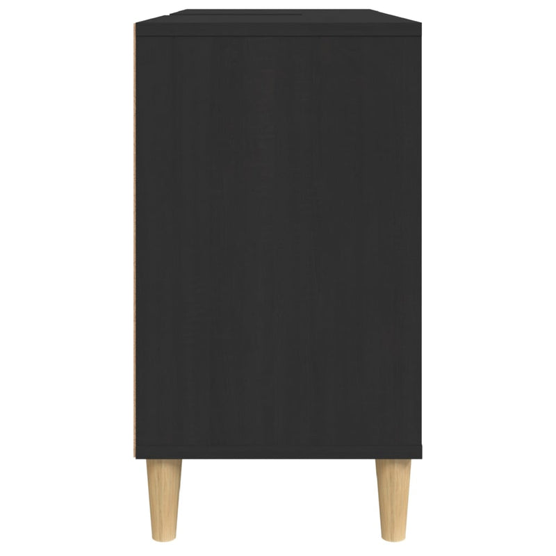 vidaXL fekete szerelt fa mosdószekrény 80 x 33 x 60 cm