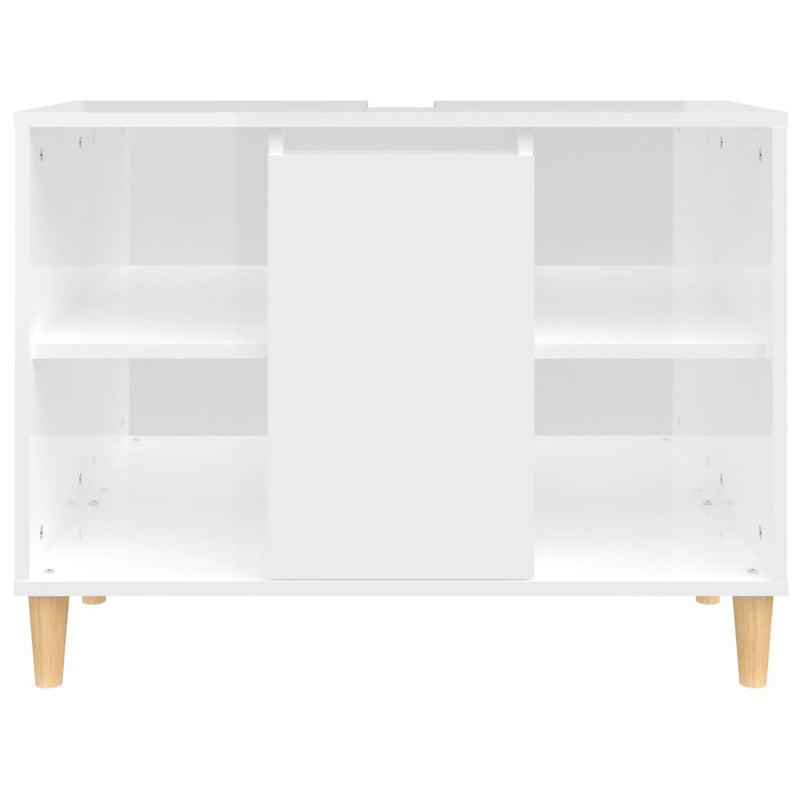 vidaXL magasfényű fehér szerelt fa mosdószekrény 80 x 33 x 60 cm