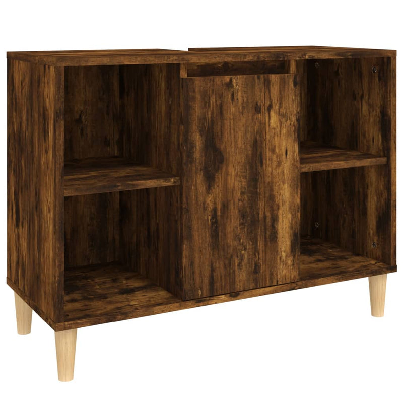 vidaXL füstös tölgy színű szerelt fa mosdószekrény 80 x 33 x 60 cm