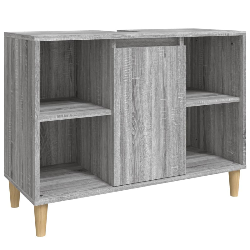 vidaXL szürke sonoma színű szerelt fa mosdószekrény 80 x 33 x 60 cm
