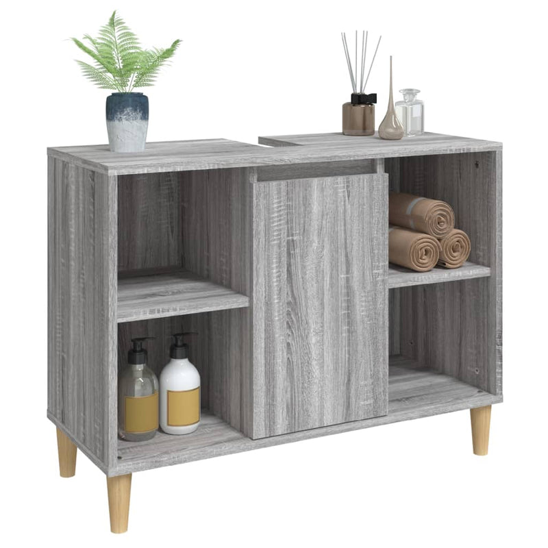 vidaXL szürke sonoma színű szerelt fa mosdószekrény 80 x 33 x 60 cm