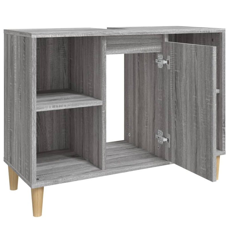 vidaXL szürke sonoma színű szerelt fa mosdószekrény 80 x 33 x 60 cm
