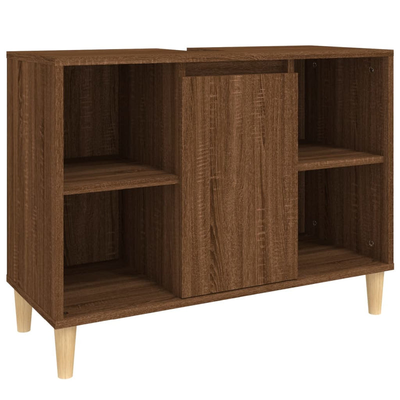 vidaXL barna tölgyszínű szerelt fa mosdószekrény 80 x 33 x 60 cm
