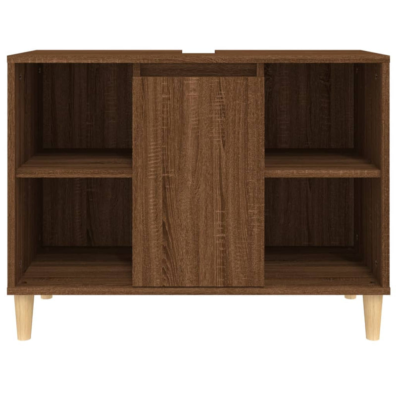 vidaXL barna tölgyszínű szerelt fa mosdószekrény 80 x 33 x 60 cm