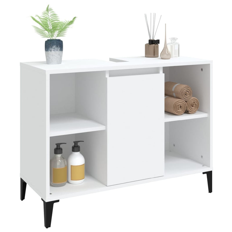 vidaXL fehér szerelt fa mosdószekrény 80 x 33 x 60 cm