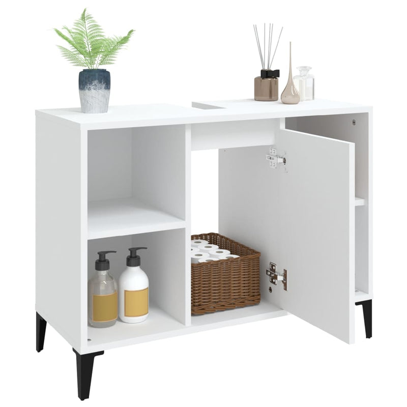 vidaXL fehér szerelt fa mosdószekrény 80 x 33 x 60 cm