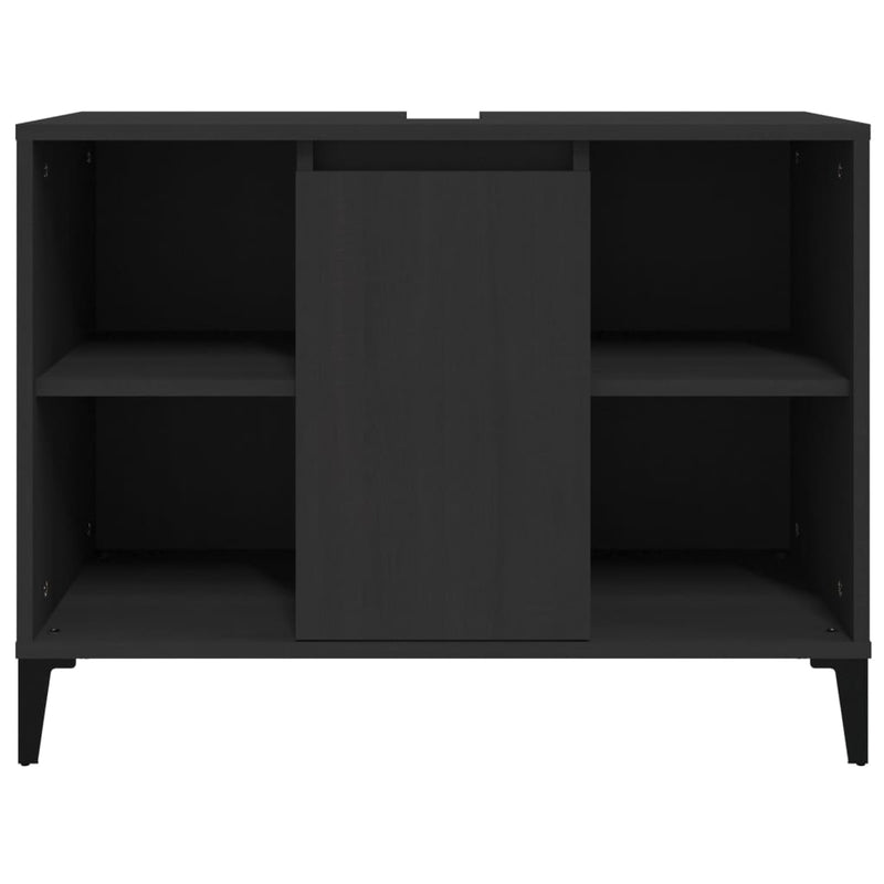 vidaXL fekete szerelt fa mosdószekrény 80 x 33 x 60 cm