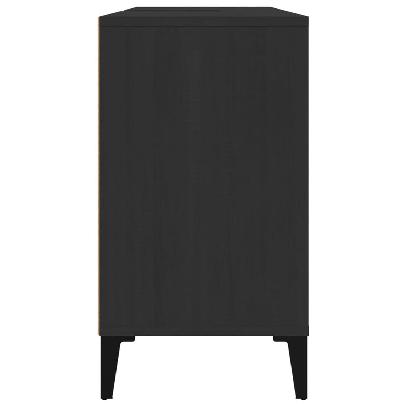 vidaXL fekete szerelt fa mosdószekrény 80 x 33 x 60 cm