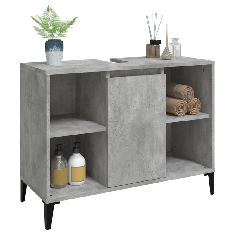 vidaXL betonszürke szerelt fa mosdószekrény 80 x 33 x 60 cm