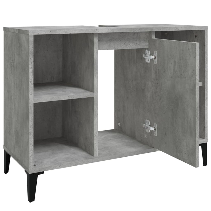 vidaXL betonszürke szerelt fa mosdószekrény 80 x 33 x 60 cm