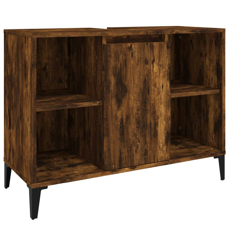 vidaXL füstös tölgy színű szerelt fa mosdószekrény 80 x 33 x 60 cm
