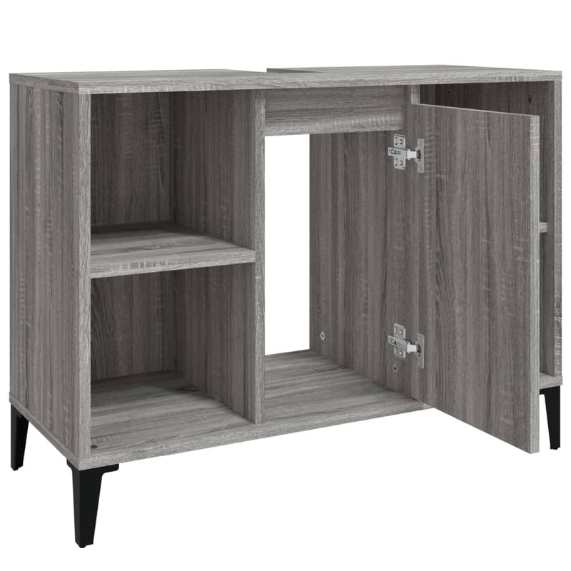 vidaXL szürke sonoma színű szerelt fa mosdószekrény 80 x 33 x 60 cm