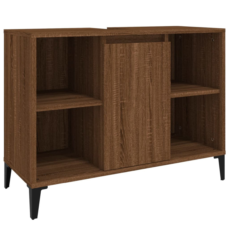 vidaXL barna tölgyszínű szerelt fa mosdószekrény 80 x 33 x 60 cm