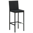 vidaXL 6 db fekete polyrattan bárszék párnával