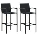 vidaXL 2 db fekete polyrattan bárszék