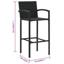 vidaXL 2 db fekete polyrattan bárszék