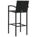 vidaXL 4 db fekete polyrattan bárszék