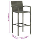 vidaXL 4 db szürke polyrattan bárszék