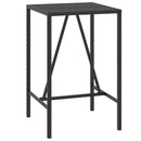 vidaXL fekete polyrattan üveglapos bárasztal 70 x 70 x 110 cm