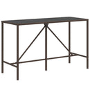 vidaXL barna polyrattan üveglapos bárasztal 180 x 70 x 110 cm