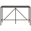 vidaXL barna polyrattan üveglapos bárasztal 180 x 70 x 110 cm