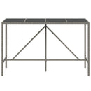 vidaXL szürke polyrattan üveglapos bárasztal 180 x 70 x 110 cm