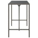 vidaXL szürke polyrattan üveglapos bárasztal 180 x 70 x 110 cm