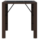 vidaXL barna polyrattan kerti asztal üveglappal 105 x 80 x 110 cm