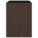 vidaXL barna polyrattan kerti asztal üveglappal 105 x 80 x 110 cm