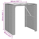 vidaXL fekete polyrattan üveglapos bárasztal 105 x 80 x 110 cm