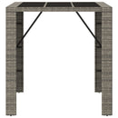 vidaXL szürke polyrattan üveglapos kerti asztal 105 x 80 x 110 cm