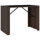 vidaXL barna polyrattan kerti asztal üveglappal 145 x 80 x 110 cm