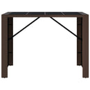 vidaXL barna polyrattan kerti asztal üveglappal 145 x 80 x 110 cm