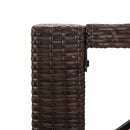 vidaXL barna polyrattan kerti asztal üveglappal 145 x 80 x 110 cm