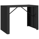 vidaXL fekete polyrattan üveglapos bárasztal 145 x 80 x 110 cm