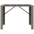 vidaXL szürke polyrattan üveglapos kerti asztal 145 x 80 x 110 cm