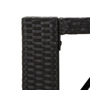 vidaXL fekete polyrattan üveglapos bárasztal 185 x 80 x 110 cm