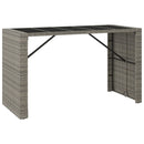 vidaXL szürke polyrattan üveglapos kerti asztal 185 x 80 x 110 cm
