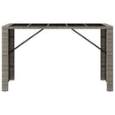 vidaXL szürke polyrattan üveglapos kerti asztal 185 x 80 x 110 cm