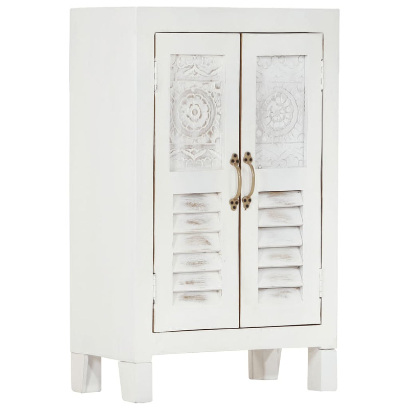 vidaXL fehér tömör akácfa tálalószekrény 55x30x90 cm